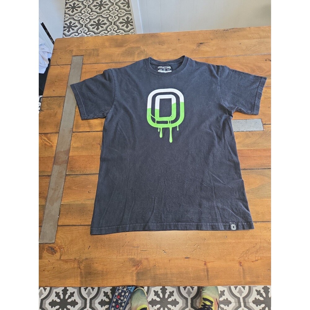 overtime shirt mens medium black green dripping slime logo basketball ote sports